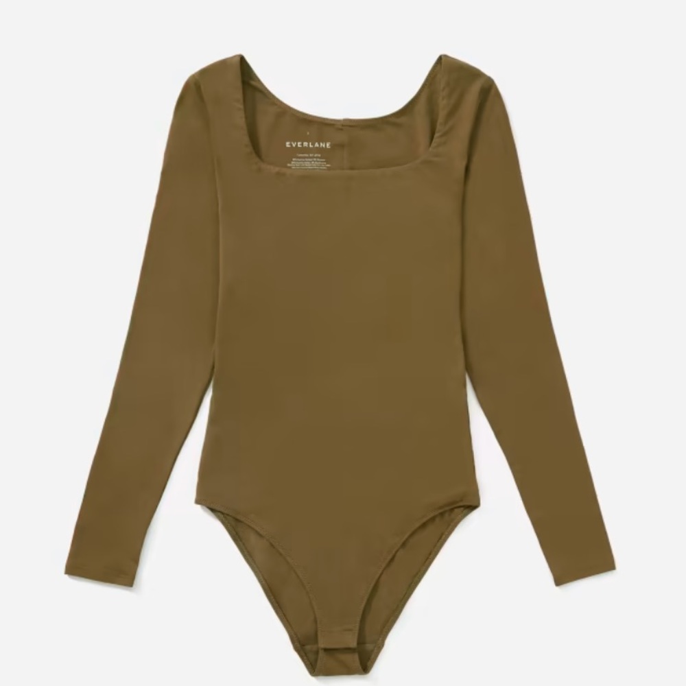 Everlane Square Neck Bodysuit Olive